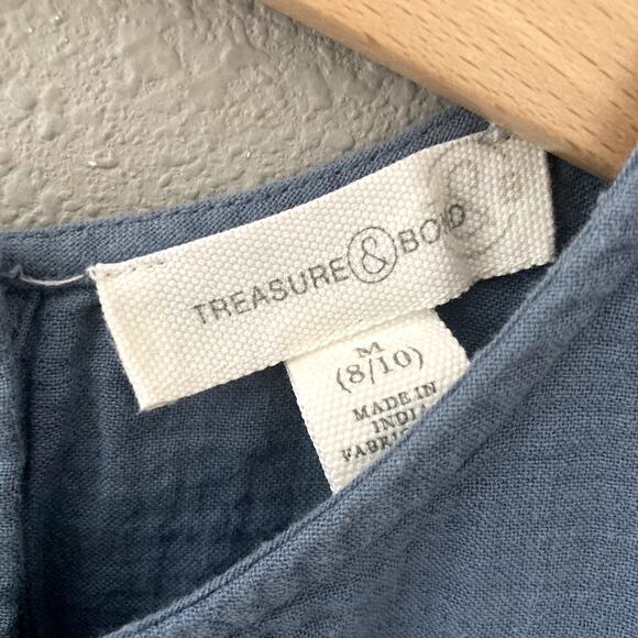 Treasure & Bond Muslin Cotton Jumpsuit - Blue - Medium 8/10 - Picture 5 of 8